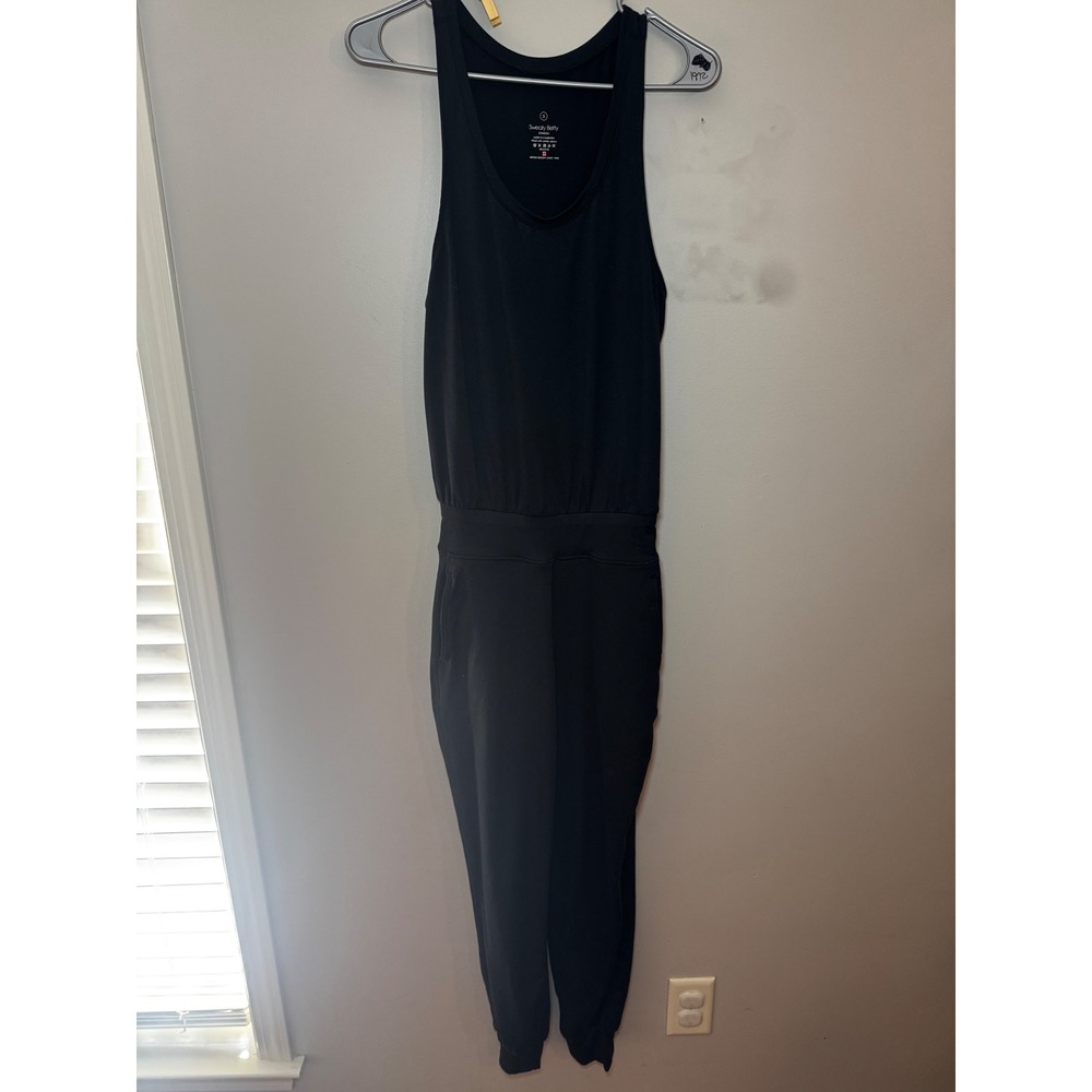 Sweaty Betty London "Gary" Black Sleeveless Jogger Jumpsuit SB5694B Size S